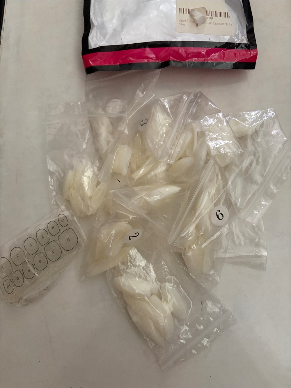 Nail Tips Kit - Clear/Off-White False Nails